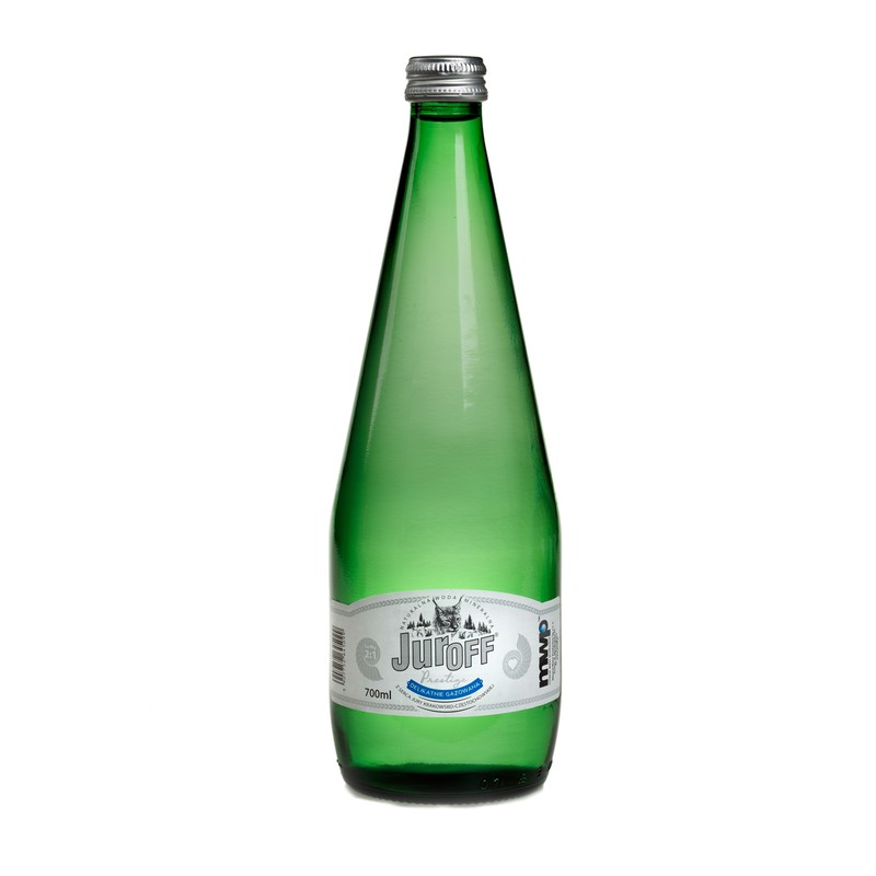 Woda Juroff w butelkach szklanych 0,7l bezzwrotnych delikatnie gazowana
