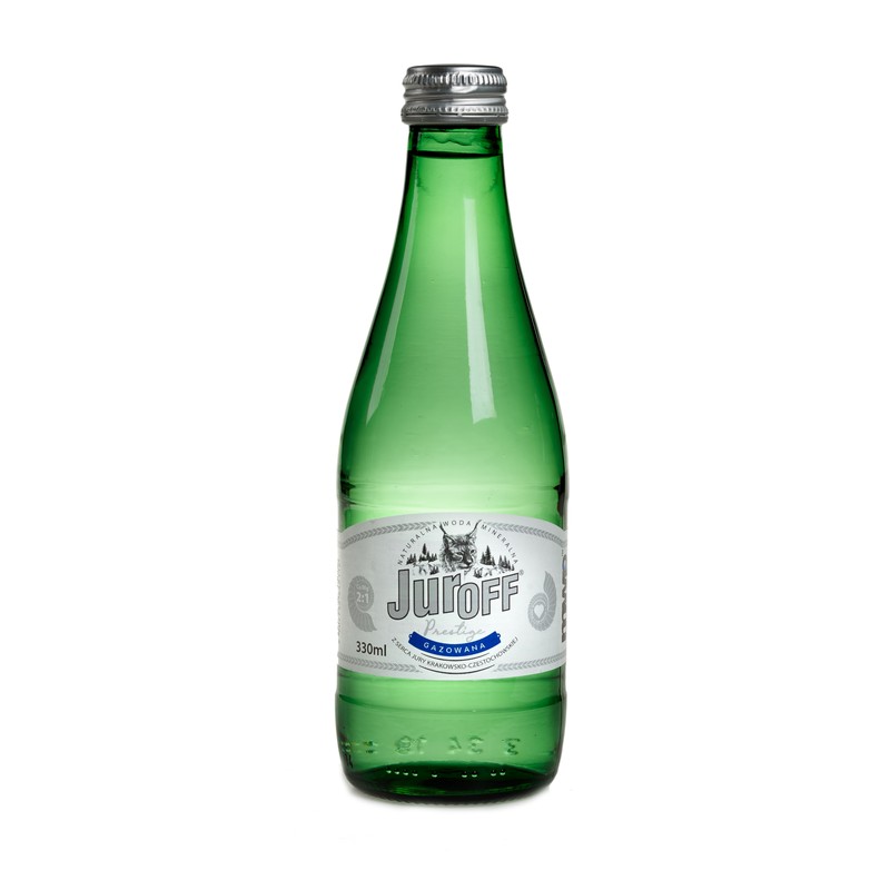Woda Juroff w butelkach szklanych 0,33l bezzwrotnych gazowana